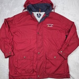 VINTAGE Chaps‎ Ralph Lauren Jacket Mens Medium Hooded Sport Equipment Coat 90s